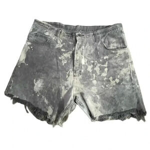 Vintage distressed grunge grey white bleached cutoff high waisted unisex shorts